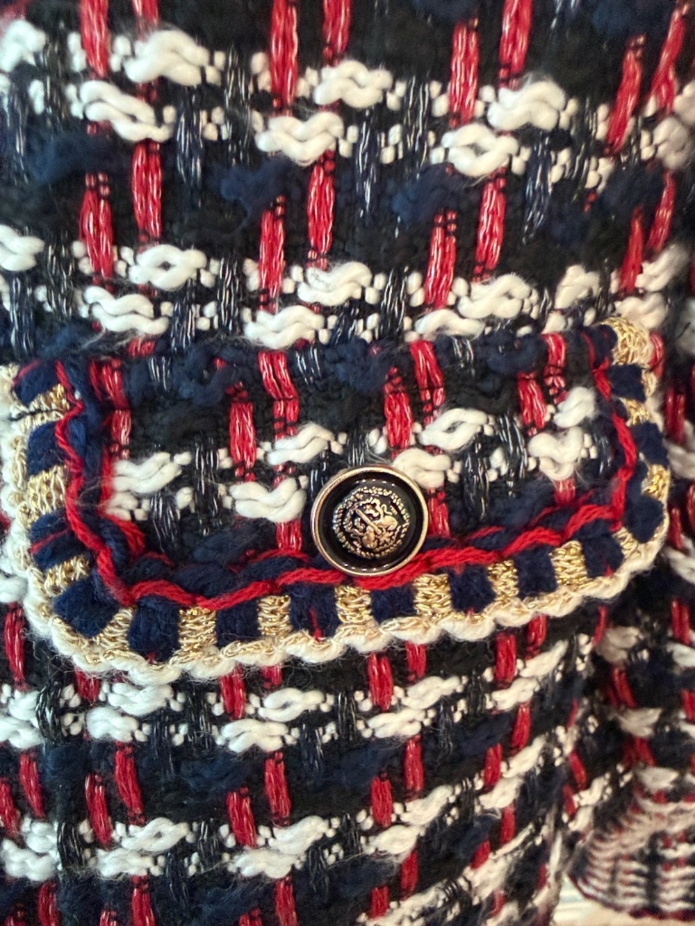 ✨Tweed Jacket w/Gold Buttons and Gold Accents XL - Picture 3 of 5